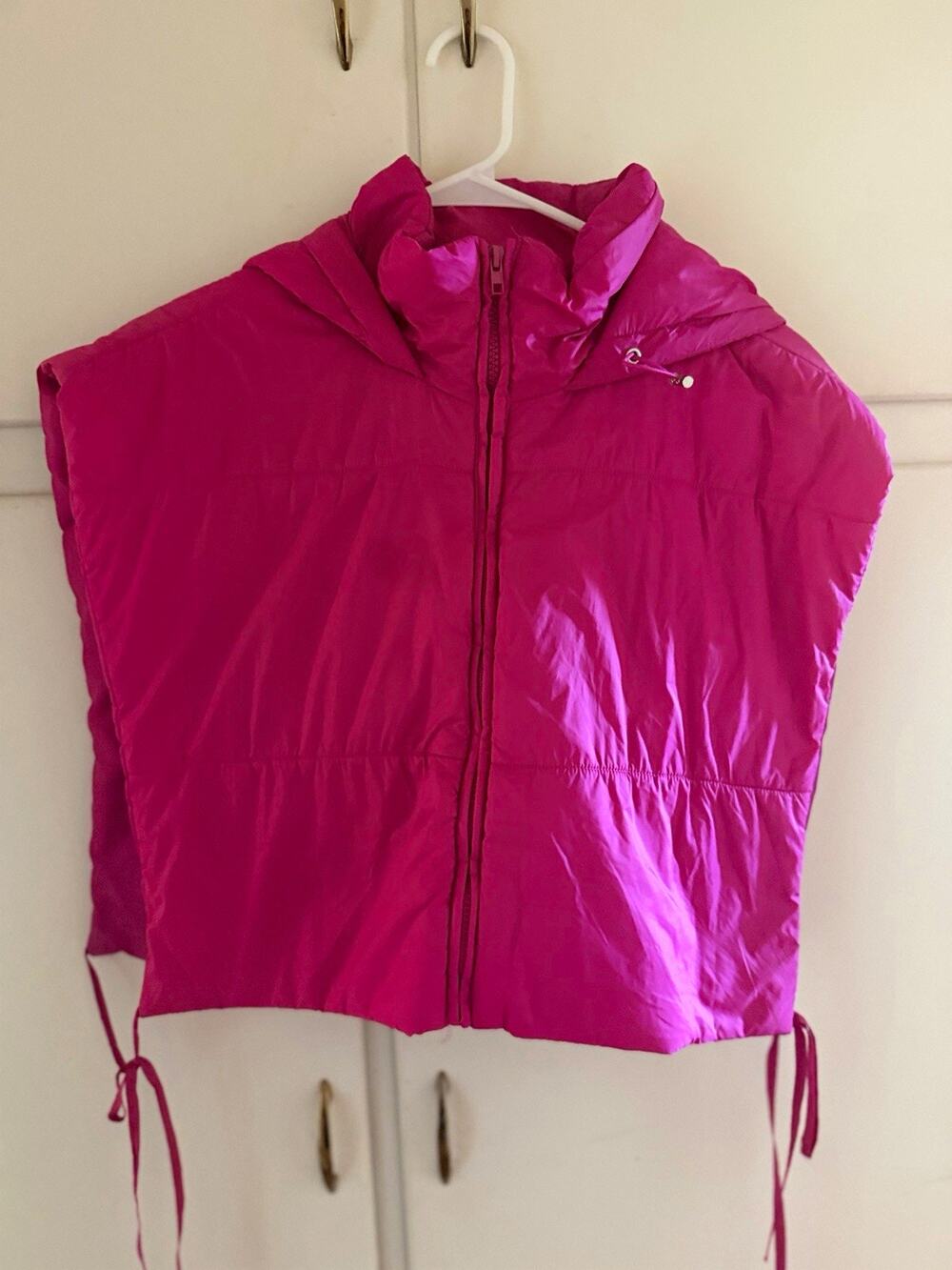 Daisy Women’s Plus Pink Hooded Puffer Vest Full Zip Lightweight Lined